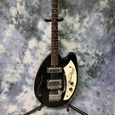 Video Demo 1967 Teisco May Queen Black White Pro Setup New Strings Hard Shell Case image 1