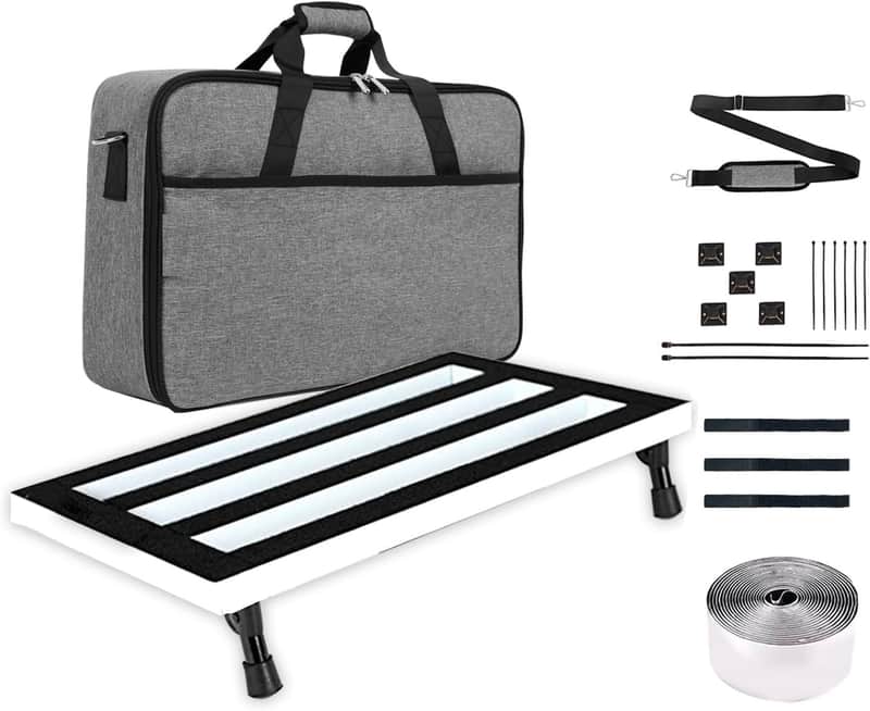 Guitar Pedal Board Aluminum Alloy 1.76IB Super light Effect Pedalboard 19.8''x11.5'' with Carry Bag White image 1