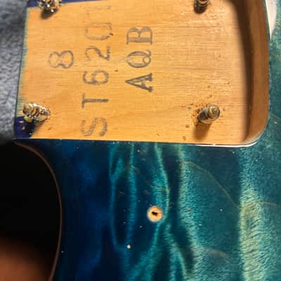 Fender ST-62QM  Stratocaster Reissue MIJ Japan, transparent Blue quilted top rosewood image 25
