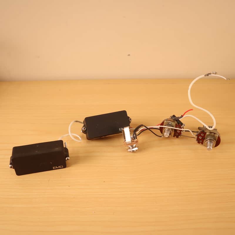 Vintage 1990's EMG P-Bass Pickups with Wiring Harness and Pots image 1