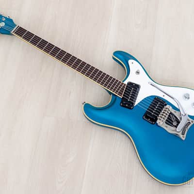 1996 Mosrite Ventures Model '63 Vintage Reissue Sidejack Blue w/ Vibramute & Case, Kurokumo image 12