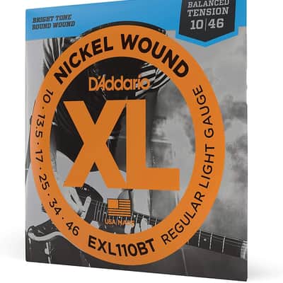 D'Addario EXL110BT Nickel Wound Electric Guitar Strings, Balanced Tension, Regular Light, 10-46 image 1