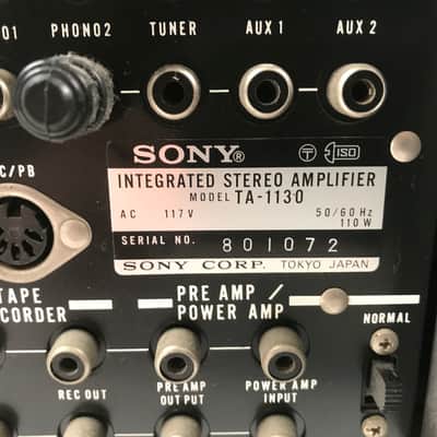 Sony TA-1130 Stereo Integrated Amplifier Vintage 70's | Reverb Canada