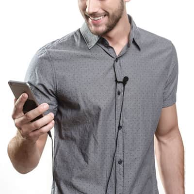 Lavalier Lapel Microphone Clip-on Omnidirectional Condenser Mic for Apple iPhone image 2