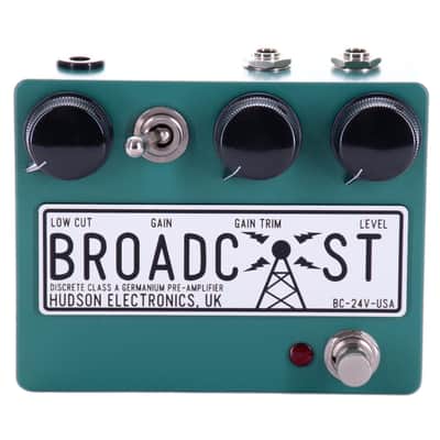 Hudson Electronics Broadcast 24 Volt Discrete Class-A Germanium Pre-Amplifier Effect Pedal, Turquoise Green image 1