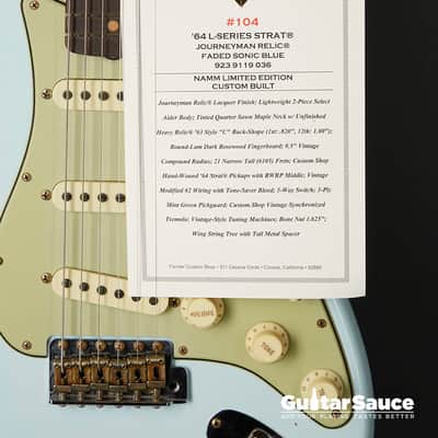 Fender Custom Shop 64 L-Series Stratocaster Journeyman Relic Faded Namm Limited Edition Custom Built 2024 - Sonic Blue (Cod.1884NG) image 11