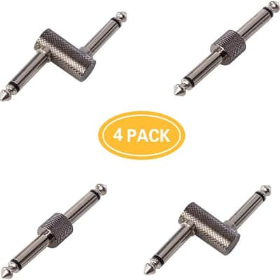 Guitar Pedal Patch Connector, 6.35mm (1/4") Effect Pedal to Pedal Coupler, Male to Male Plug Adaptor for Guitar Pedalboard Instead of Patch Cable, Pack of 4 (2 Straight & 2 Z Type) image 3