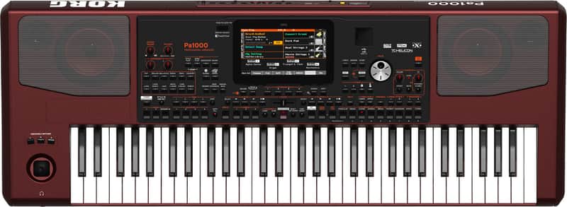 Korg PA1000 61-Key Professional Arranger Keyboard, Wine Red image 1
