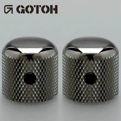 NEW (2) Gotoh Control Knob Metal DOME Bass/Guitar for 1/4 inch USA pots COSMO BK