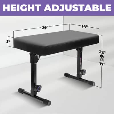 Liquid Stands Foldable Dual Adjustable Piano Bench Stool - Piano Keyboard Bench Seat with Black Padded Cushion for Musicians image 2