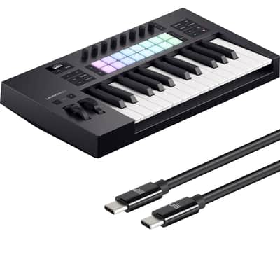 Novation Launchkey 25 Mk4 Keyboard Controller USB-C CABLE KIT