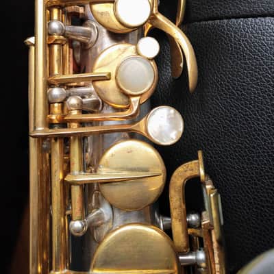 Pierret Vibrator Alto Saxophone with Virtuor 1930s silver / gold plated image 8