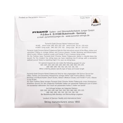 Pyramid Gold Flatwound Long Scale 5 String Bass Strings 45-126 image 2