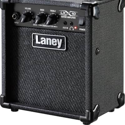 Laney LX10 BK 10-Watt Guitar Combo Amp 5" Speaker Drive Switch Aux Input Headphone Out Compact Black Design image 1