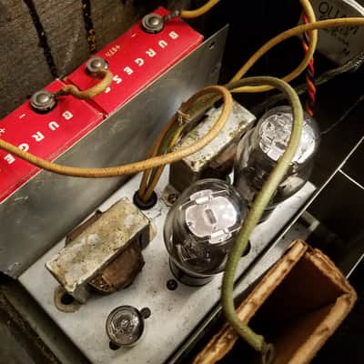Siltronic Rare portable Tube PA Amp w/ 6" Quam AlNiCo speaker  1940s - Brown velvet image 9