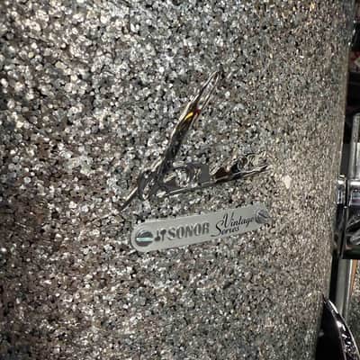 ~WOW!~ SONOR Vintage Series 3-Piece 13/16/22 Drum Kit Set in Vintage Silver Glitter w/ Single-Tom Holder image 6