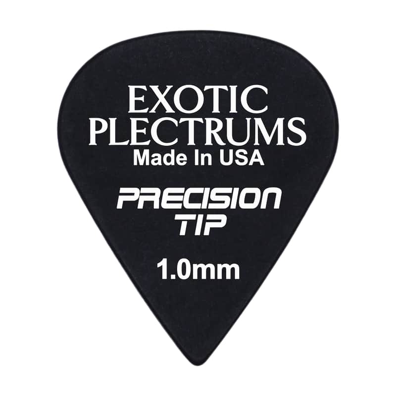 Exotic Plectrums Delrin Black Guitar Or Bass Pick - 1.0 mm Heavy Gauge - Premium Made In USA - Extra Sharp 351 Precision Tip Shape - 50 Pack image 1
