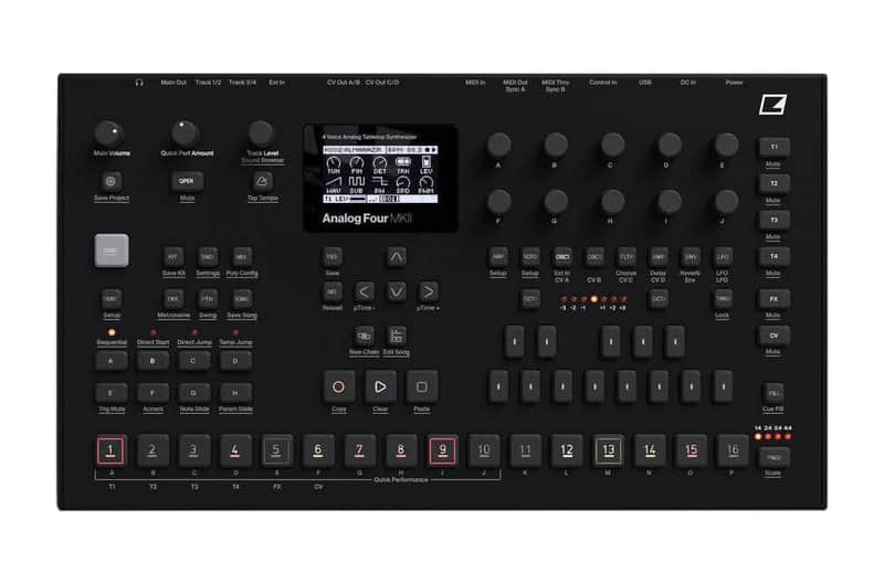 ELEKTRON ANALOG FOUR MKII BLACK SINTETIZZATORE ANALOGICO A 4 VOCI