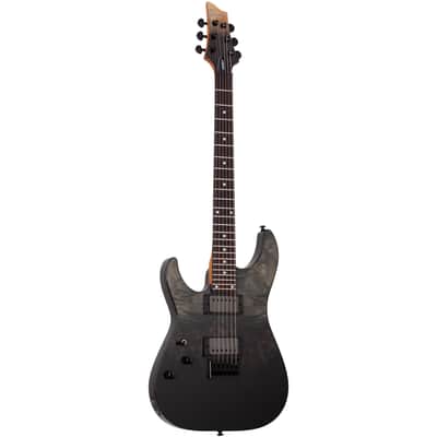 Schecter C-1 Standard Left Handed Electric Guitar - Black Fade Burst Burl image 2