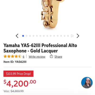 Yamaha YAS-62III Professional Alto Saxophone 2010s - Lacquered Brass image 15