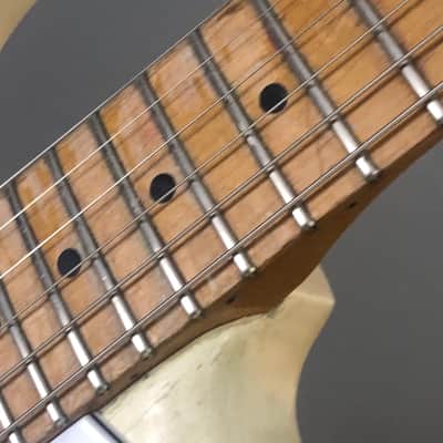 LEFTY! Vintage 1987 Fender ‘67 Strat Olympic White Blonde Custom Aged Nitro USA Swamp Ash Solid Body CTS Pots Blender Relic 6.9 Lb HSC image 9