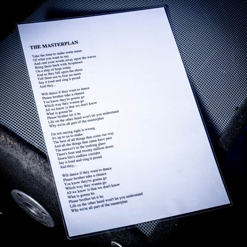 Oasis The Masterplan A3 Laminated lyrics 2000s image 1