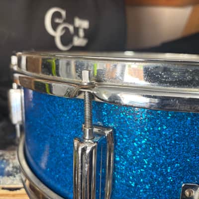 Rogers Luxor Cleveland Era Snare Drum Blue Sparkle image 5