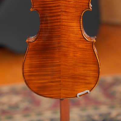 (Used) Vintage 3/4 Size Student Violin w/ Hand-Carved Wooden Case image 9