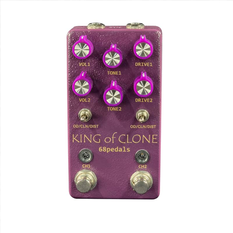 68 Pedals King of Clone Mini Overdrive Boost Distortion Pedal Purple image 1