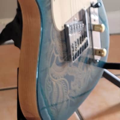 G&L Custom Shop ASAT Bluesboy 2024 - Emerald Blue Paisley image 11