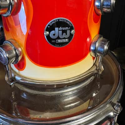 Rikki Rockett's Poison, 1990-1992 Flesh and Blood Tour DW 7-Piece Drum Set Early 1990s - Custom Red Flame Graphic by Cycle Fab image 10