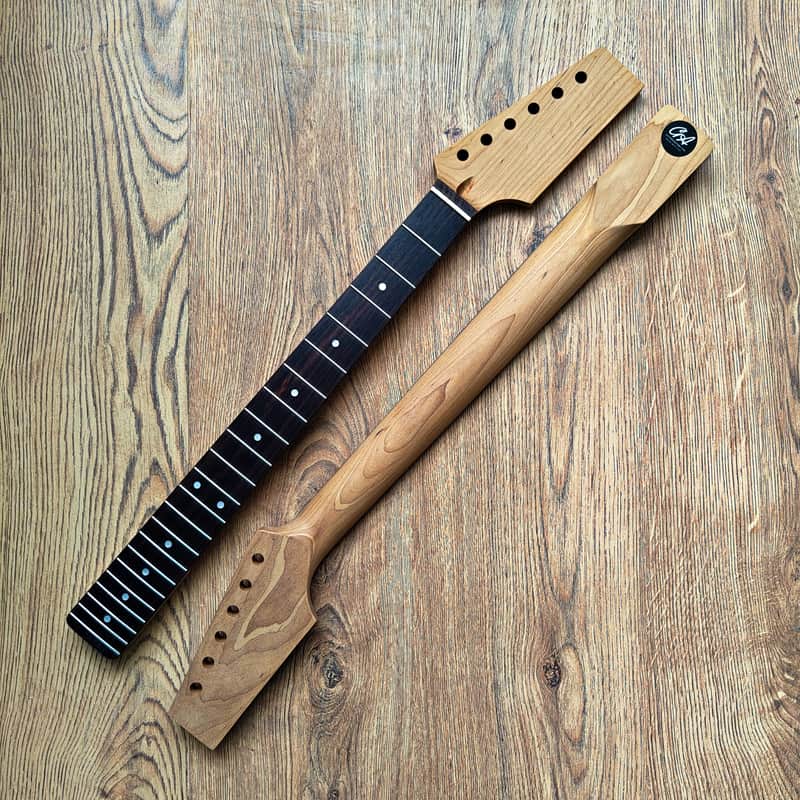 Telecaster Compatible Pro Roasted Maple and Rosewood Guitar Neck Unfinished Paddle Headstock image 1