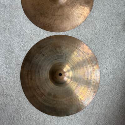 Paiste Black Label 14 inch 2002 Hi Hat Cymbals - 980 1070 Grams - 617xxx 1976 - Cu image 1