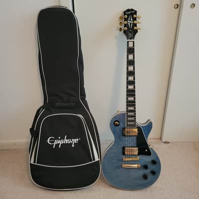 Epiphone Les Paul Custom Center-Exclusive Electric Guitar - Quilt Top Ocean Blue image 1