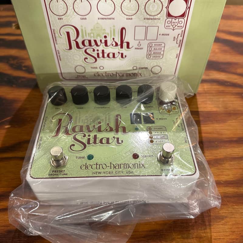 New - Electro-Harmonix Ravish Sitar Sitar Emulator 2011 - Present - Green / Red image 1