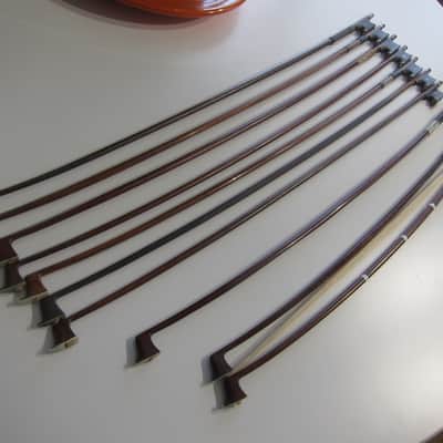 German Violin Bows Various Makers High Quality 4/4, 7/8, 3/4, & 1/2 Sizes Lot of Ten (10) Circa-1900s-Brown image 12