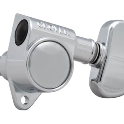 GROVER 102C Original Rotomatics with Round Button - Guitar Machine Heads, 3 + 3 - Chrome Bild 2