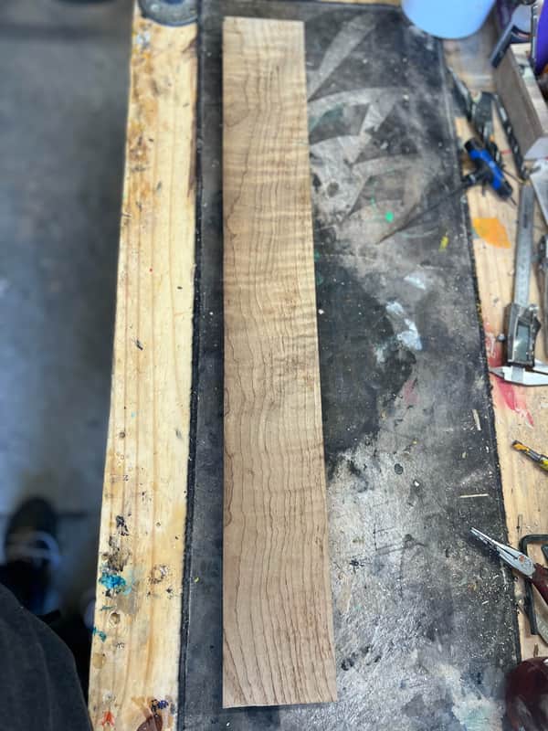 Madlad Instruments 2A Figured Torrified Roasted Flame Maple Guitar Neck Blank 2026 - Unfinished image 1