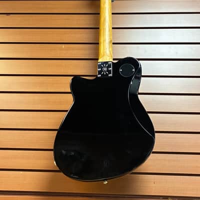 Reverend Charger 290 with Roasted Maple Fretboard in Midnight Black with Black Pickguard w/ Two Tone Case image 8