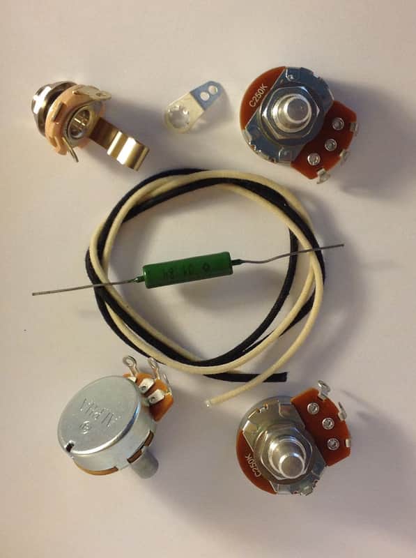 Lefty Wiring Harness Kit For J Bass US Spec Pots .047uf Soviet Paper In Oil Cap image 1
