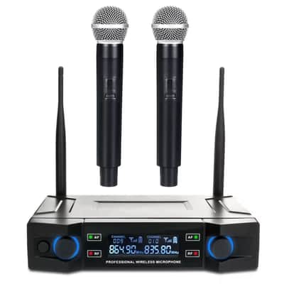 Professional 2 Channel Uhf Wireless Dual Microphone Cordless Handheld Mic System image 4