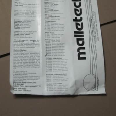 ONE pair new old stock (with packaging) Malletech NR36B Xylo/Bell Mallets - Natural Rubber, Very Hard, 1 & 1/8" Round Black Heads // Birch Handles (from around 2019) Made in USA image 22
