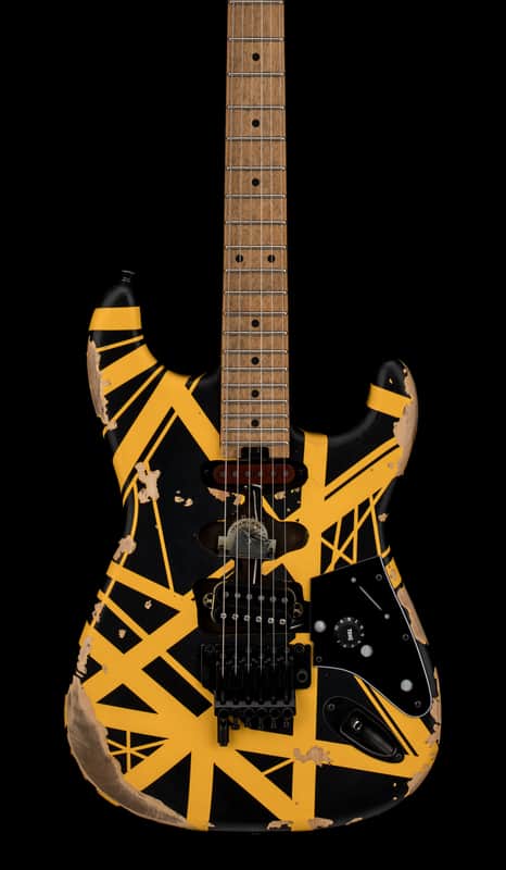 EVH Limited Edition Striped Series Frankie Aged - Black and Yellow #01164 image 1