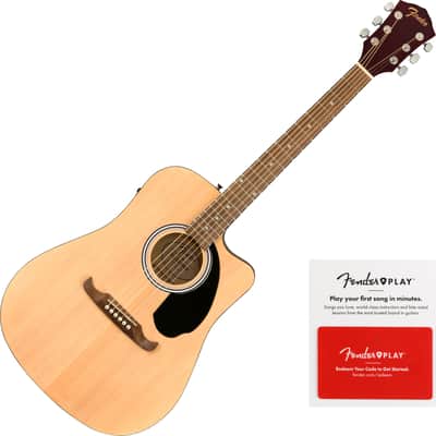 Fender FA-125CE Dreadnought Acoustic-Electric Guitar, Walnut Fingerboard, Natural w/ Fender Play Prepaid Card image 1