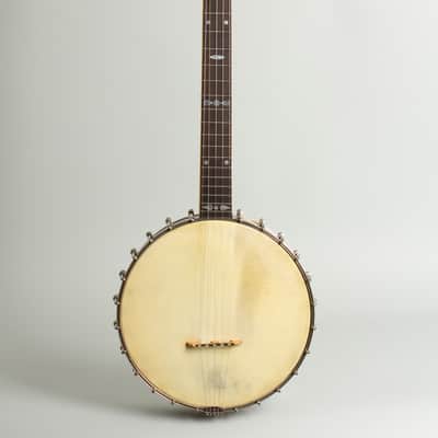 Fairbanks Senator No. 1 5 String Banjo (1905), ser. #23077, brown alligator chipboard case. image 1