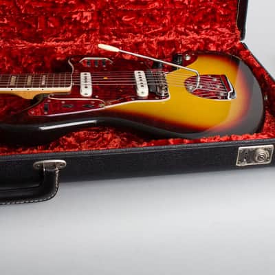 Fender Jaguar Solid Body Electric Guitar (1966), ser. #171100, black tolex hard shell case. image 12