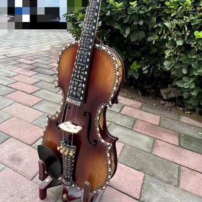 Strad style SONG master bird's eye maple wood 4/4 violin,carving ribs and neck inlay nice shell,sound clear and melodious image 4