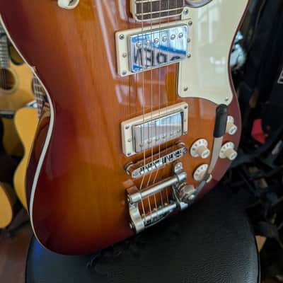 Squier Paranormal Troublemaker Telecaster Deluxe with Bigsby Electric Guitar - Honey Sunburst image 4