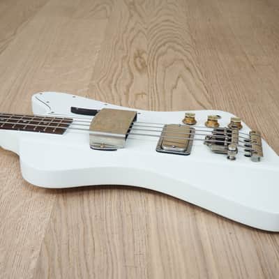 2011 Burny Thunderbird IV Electric Bass Guitar Polaris White w/ Upgrades image 9