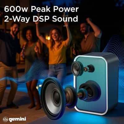 Gemini GNV-60 Portable Party Speaker 60W Bluetooth 5.3 IPX5 image 2